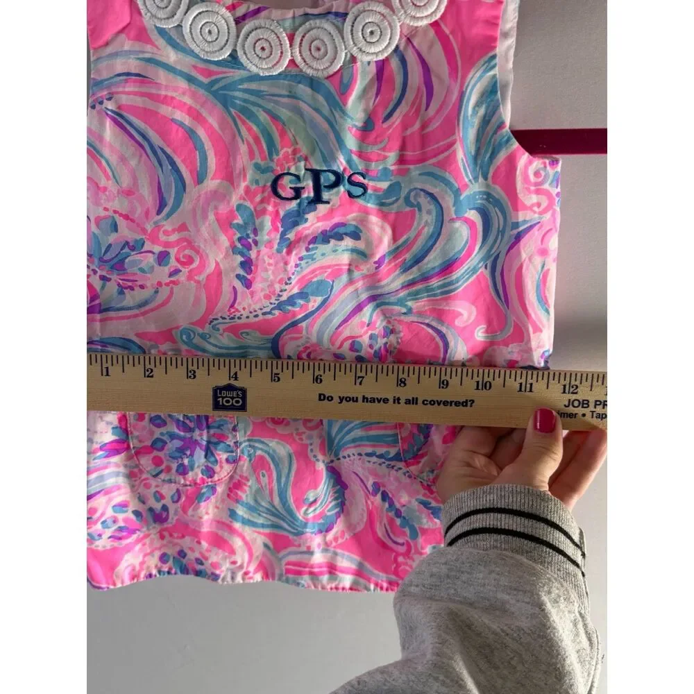 Lilly Pulitzer Baby Girls 18-24M Pink Tropical Tunic Top Monogrammed